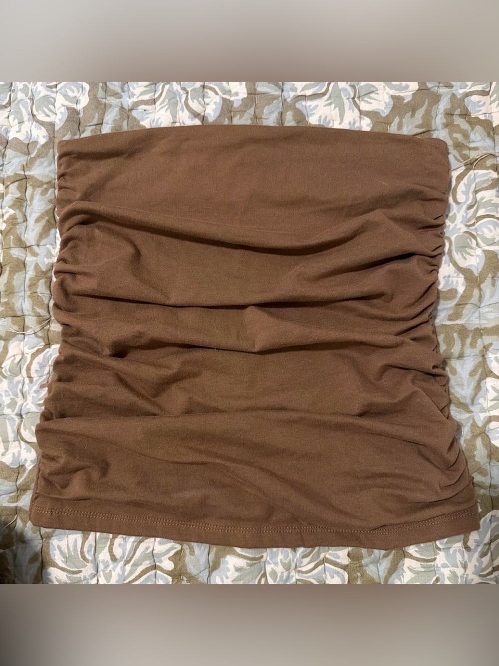 Topshop brown ruched tube top